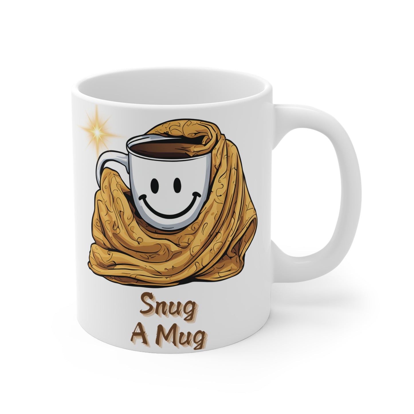 Cozy Fall Mug - "Snug A Mug" Design - 11oz Ceramic Coffee Cup for Warm Moments