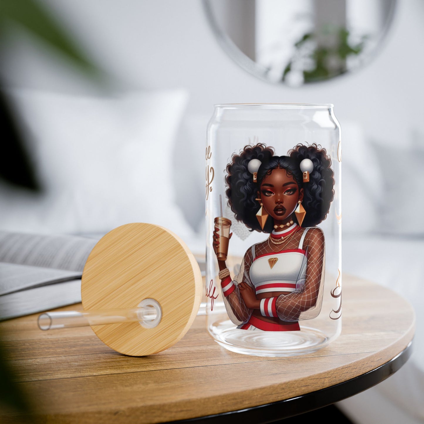 Motivational Sipper Glass - 16oz with Inspirational Designs