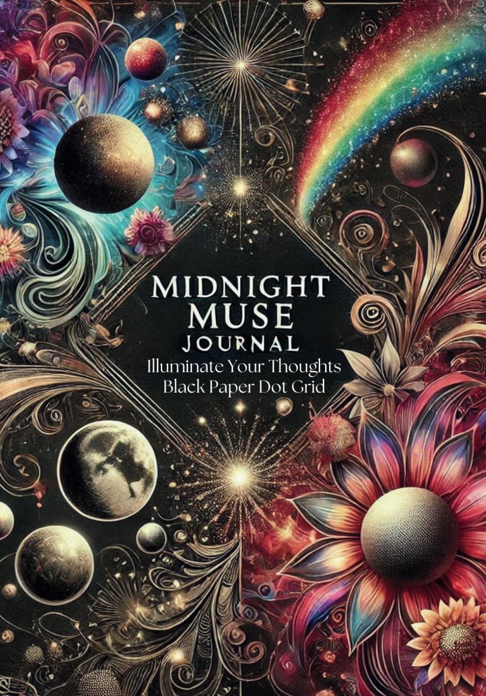 Midnight Muse Journal: Blackout Black Paper Dot Grid