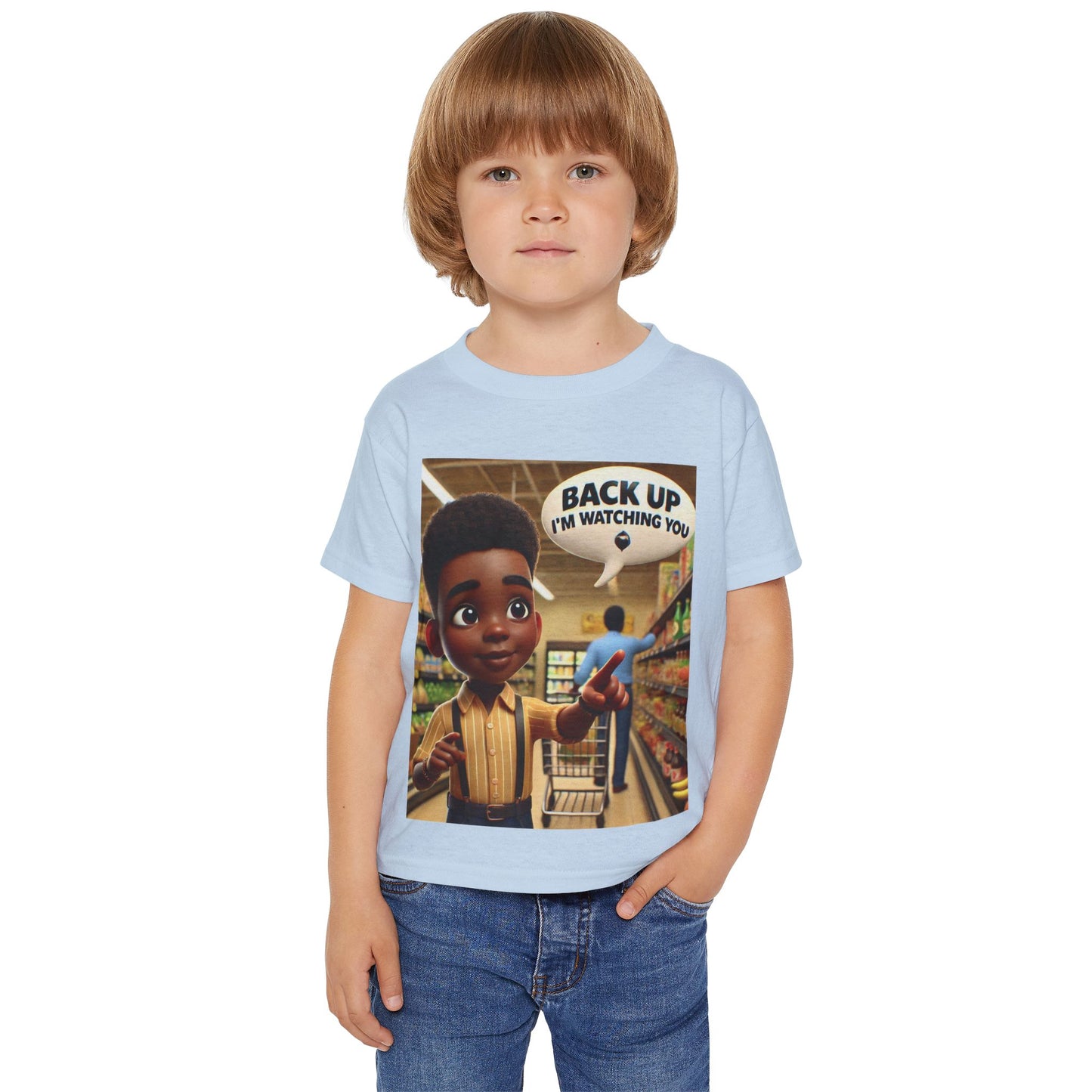 Toddler T-Shirt - "BACK UP I'M WATCHING YOU" Cartoon Design
