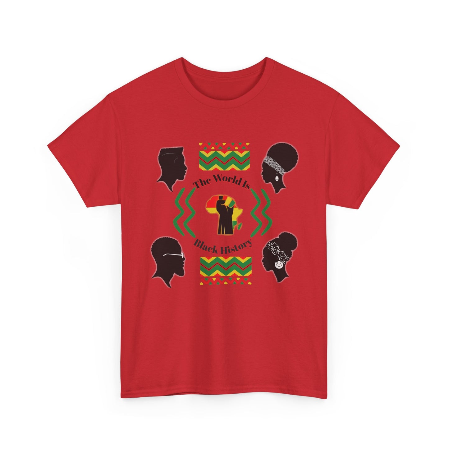 Unisex Heavy Cotton Tee - 'The World Is Black History' - Celebrate Culture & Heritage
