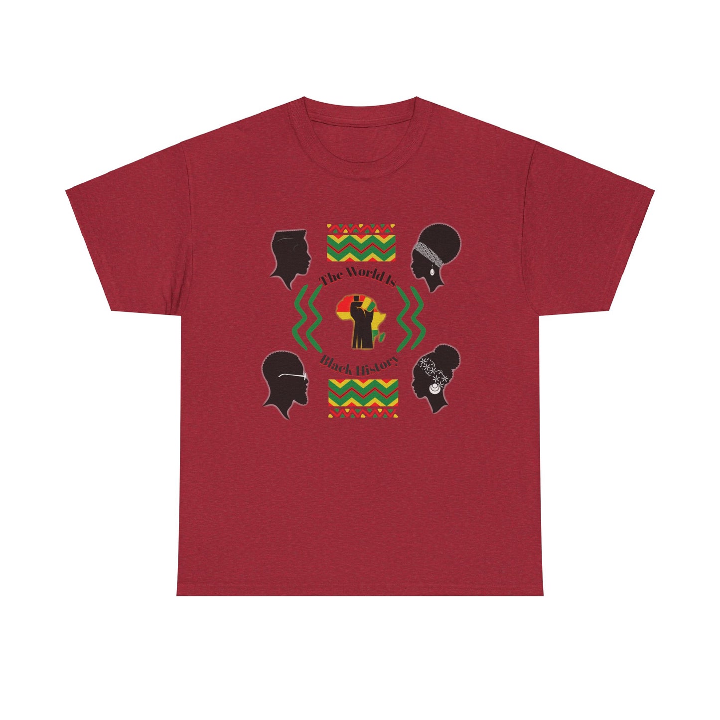 Unisex Heavy Cotton Tee - 'The World Is Black History' - Celebrate Culture & Heritage