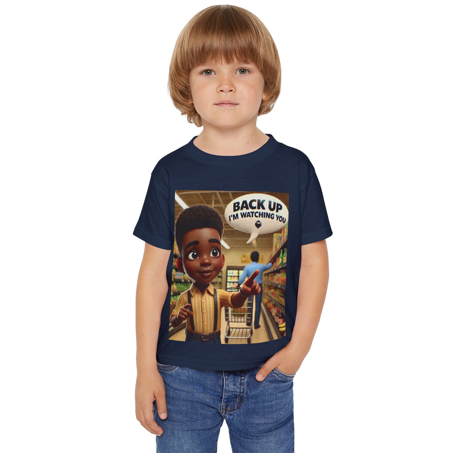 Toddler T-Shirt - "BACK UP I'M WATCHING YOU" Cartoon Design