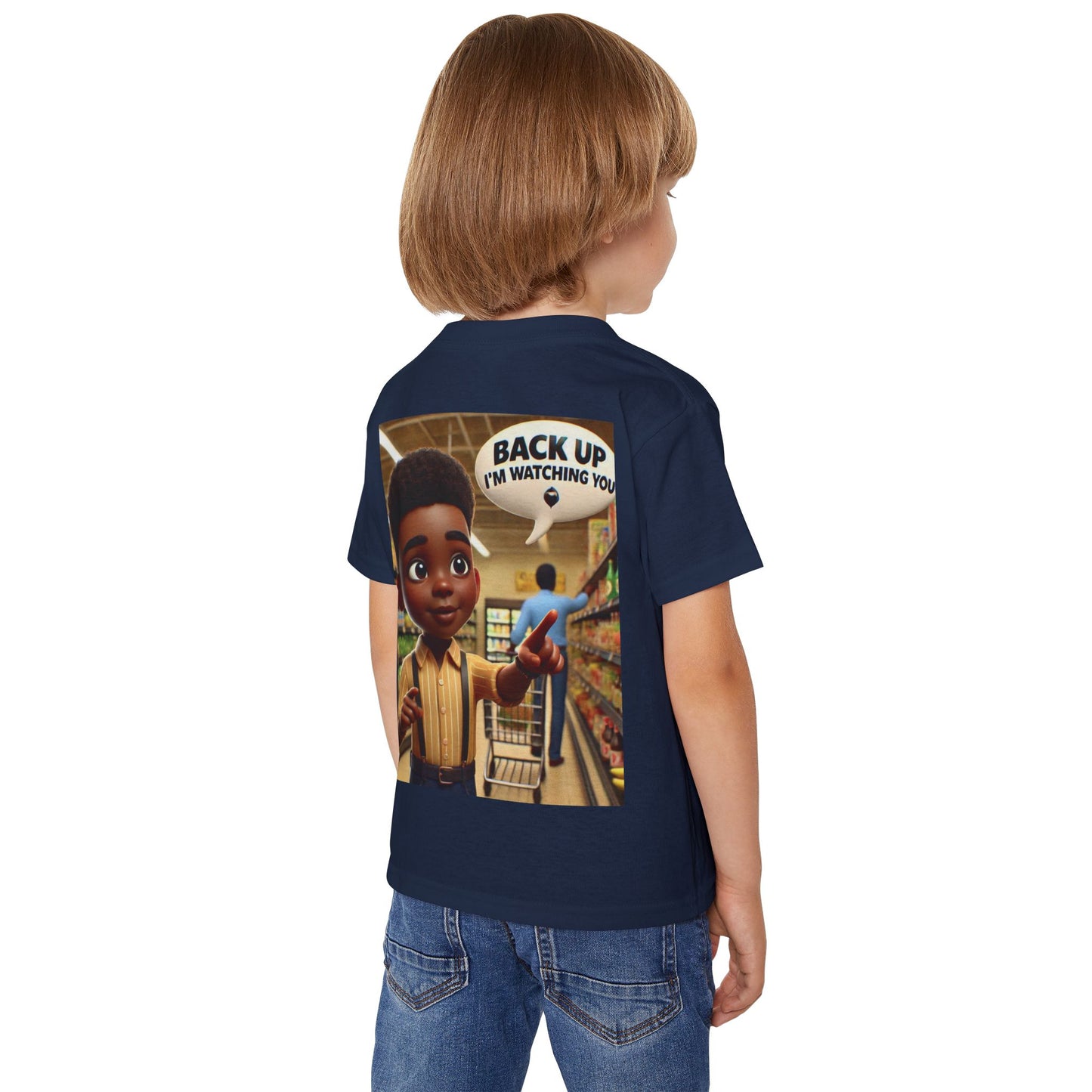 Toddler T-Shirt - "BACK UP I'M WATCHING YOU" Cartoon Design