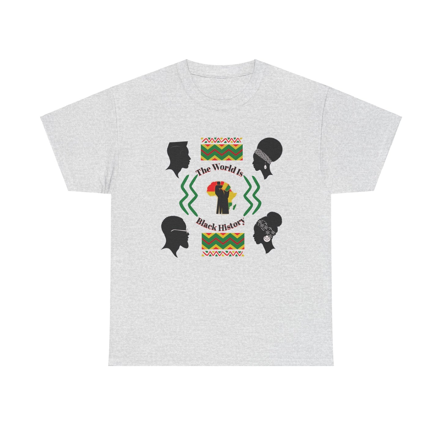 Unisex Heavy Cotton Tee - 'The World Is Black History' - Celebrate Culture & Heritage
