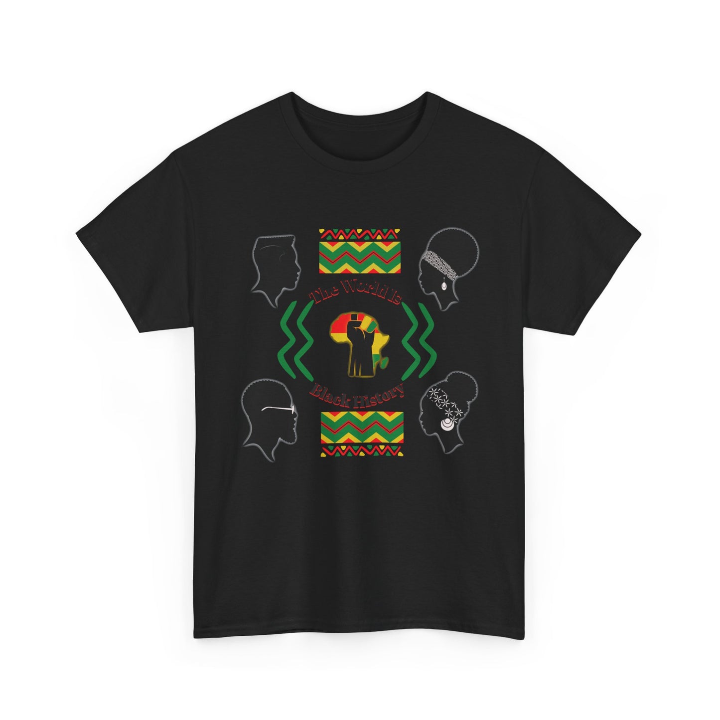 Unisex Heavy Cotton Tee - 'The World Is Black History' - Celebrate Culture & Heritage