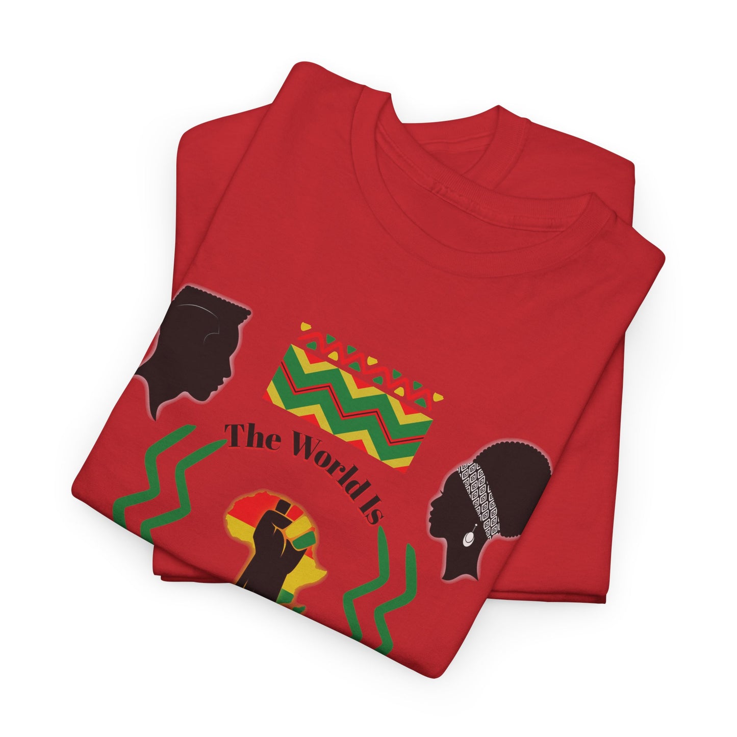 Unisex Heavy Cotton Tee - 'The World Is Black History' - Celebrate Culture & Heritage