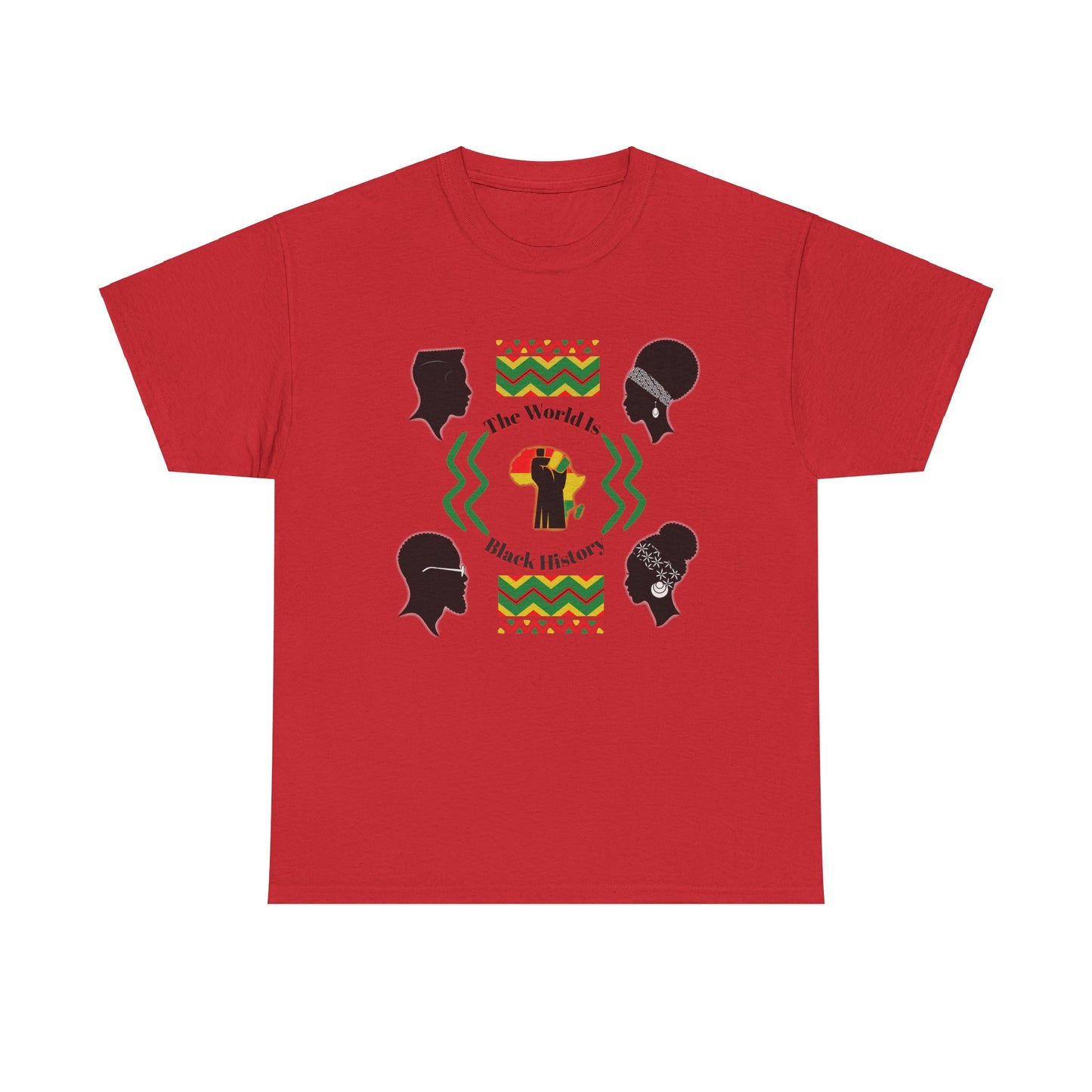 Unisex Heavy Cotton Tee - 'The World Is Black History' - Celebrate Culture & Heritage
