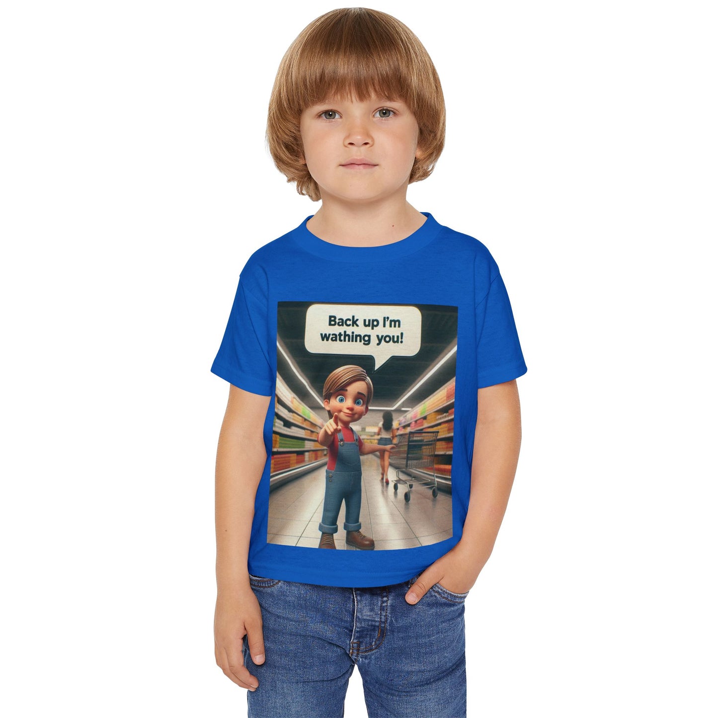 Toddler T-Shirt - Cute Cartoon 'Back Up I'm Watching You' Design