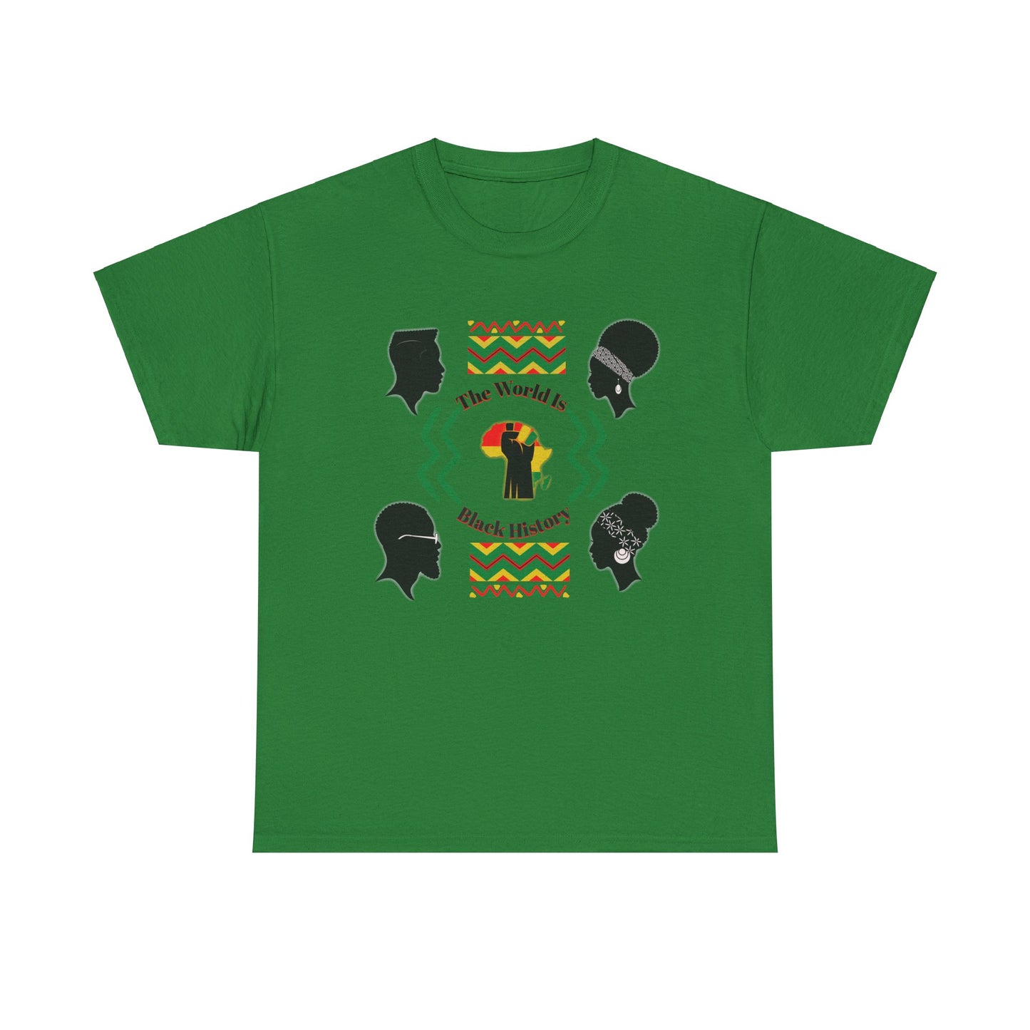Unisex Heavy Cotton Tee - 'The World Is Black History' - Celebrate Culture & Heritage