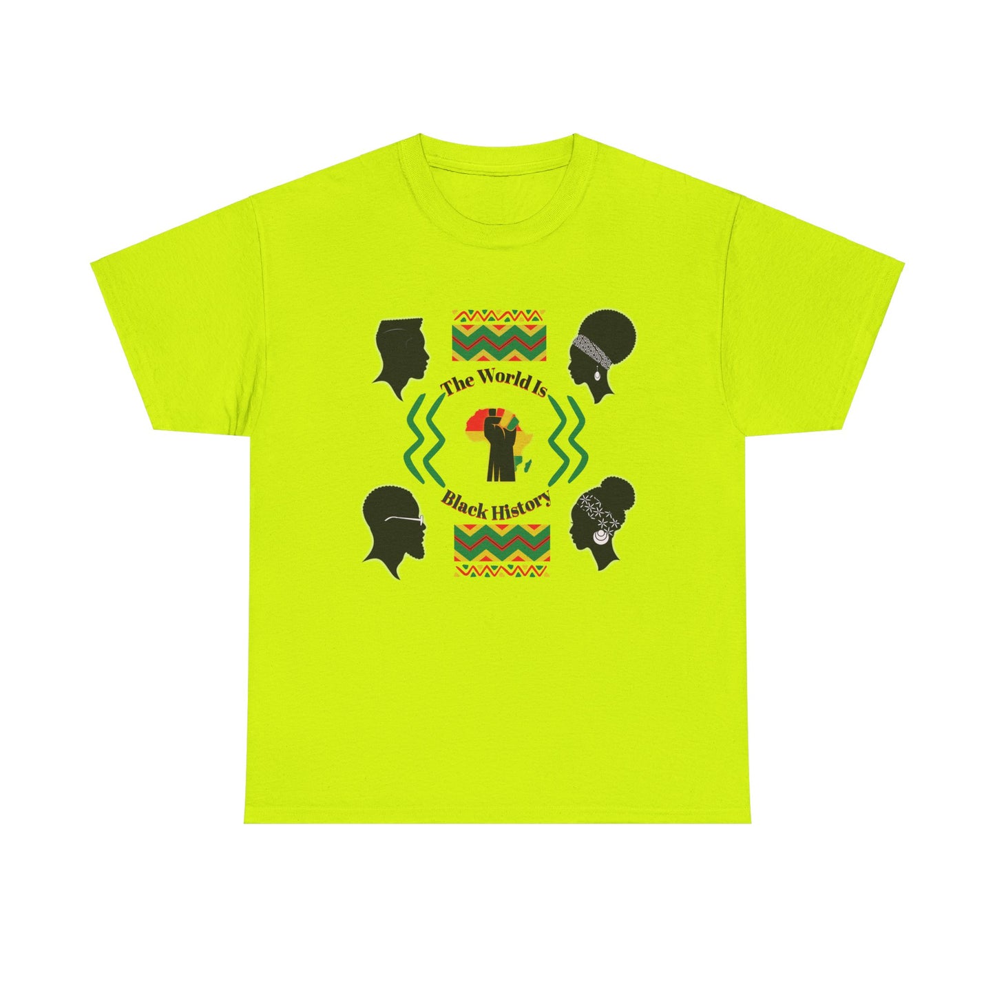 Unisex Heavy Cotton Tee - 'The World Is Black History' - Celebrate Culture & Heritage