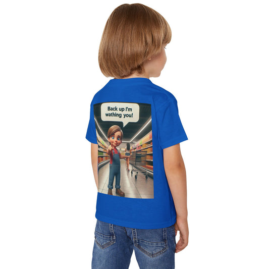 Toddler T-Shirt - Cute Cartoon 'Back Up I'm Watching You' Design