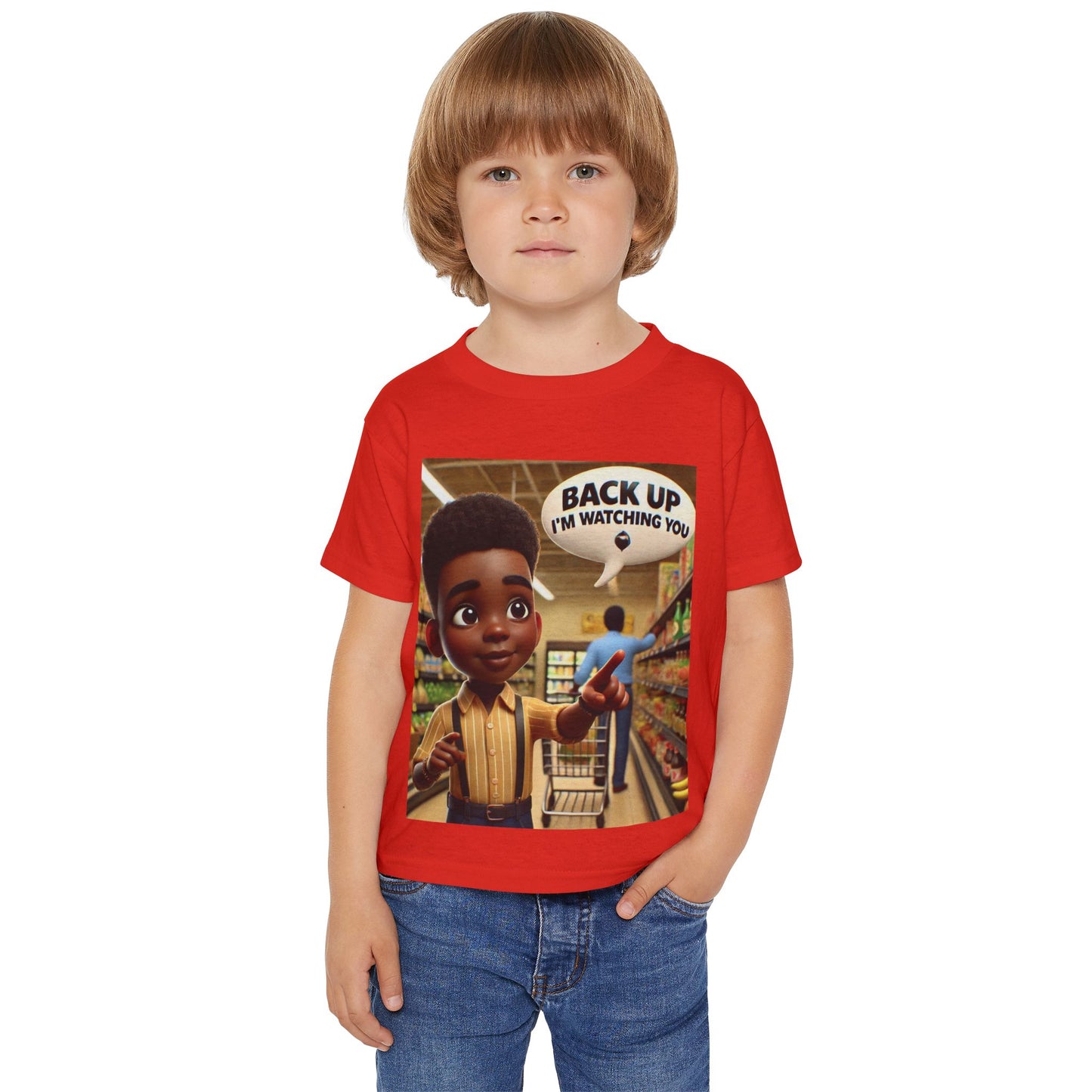 Toddler T-Shirt - "BACK UP I'M WATCHING YOU" Cartoon Design