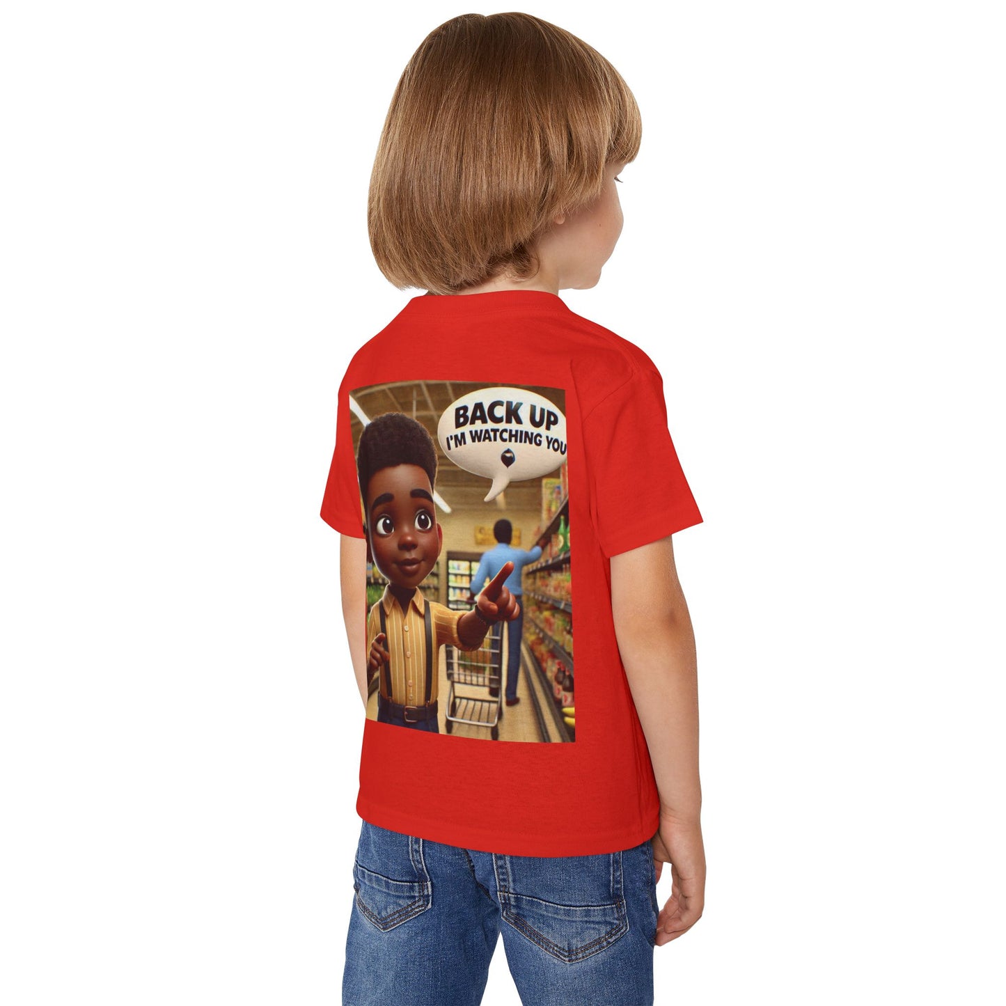 Toddler T-Shirt - "BACK UP I'M WATCHING YOU" Cartoon Design