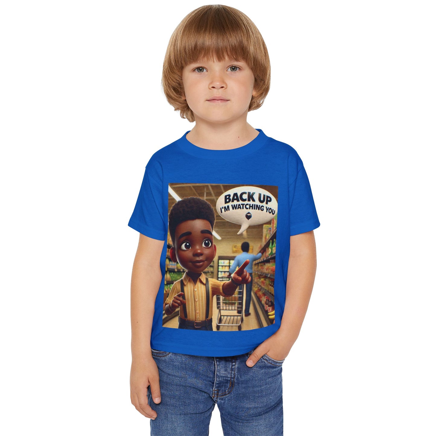 Toddler T-Shirt - "BACK UP I'M WATCHING YOU" Cartoon Design