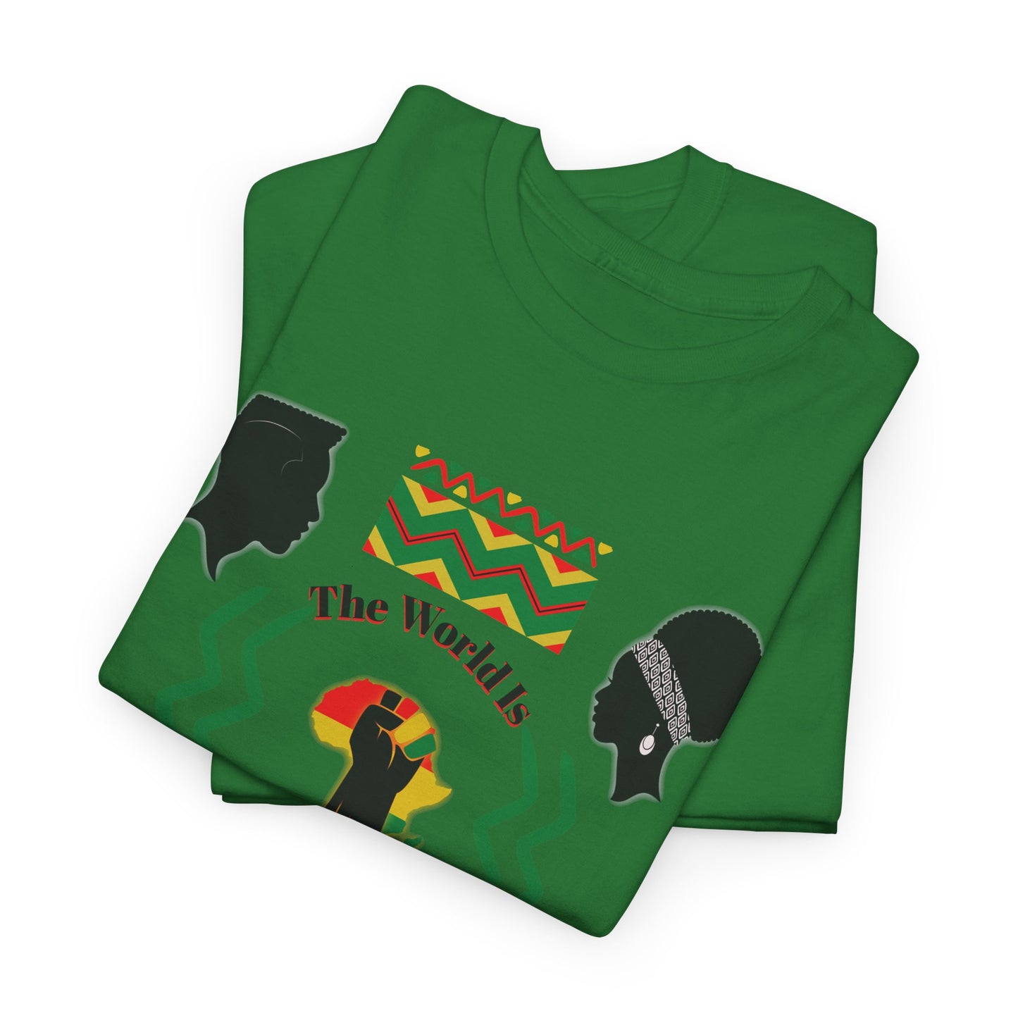 Unisex Heavy Cotton Tee - 'The World Is Black History' - Celebrate Culture & Heritage