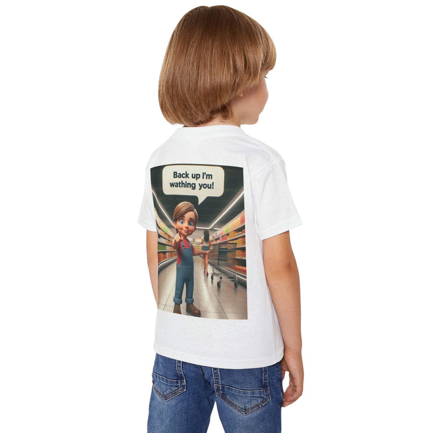 Toddler T-Shirt - Cute Cartoon 'Back Up I'm Watching You' Design