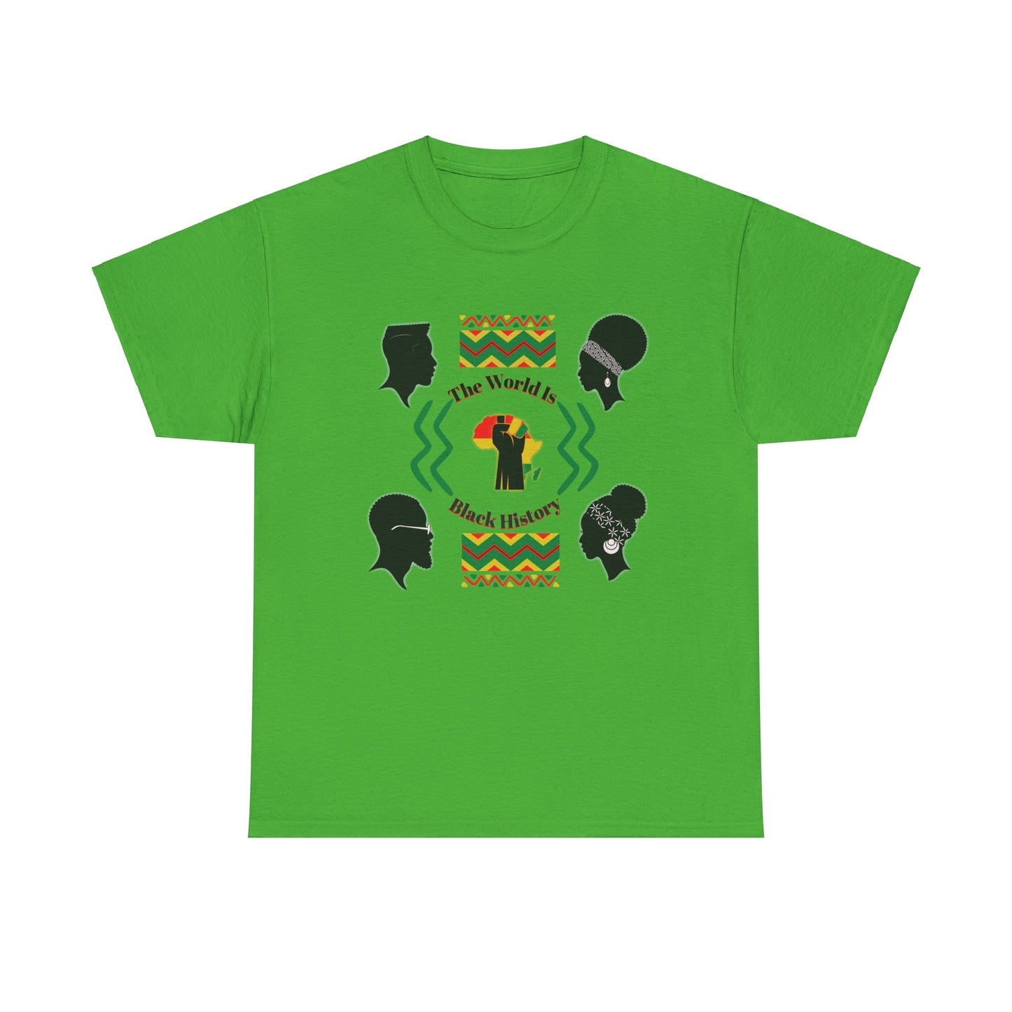 Unisex Heavy Cotton Tee - 'The World Is Black History' - Celebrate Culture & Heritage
