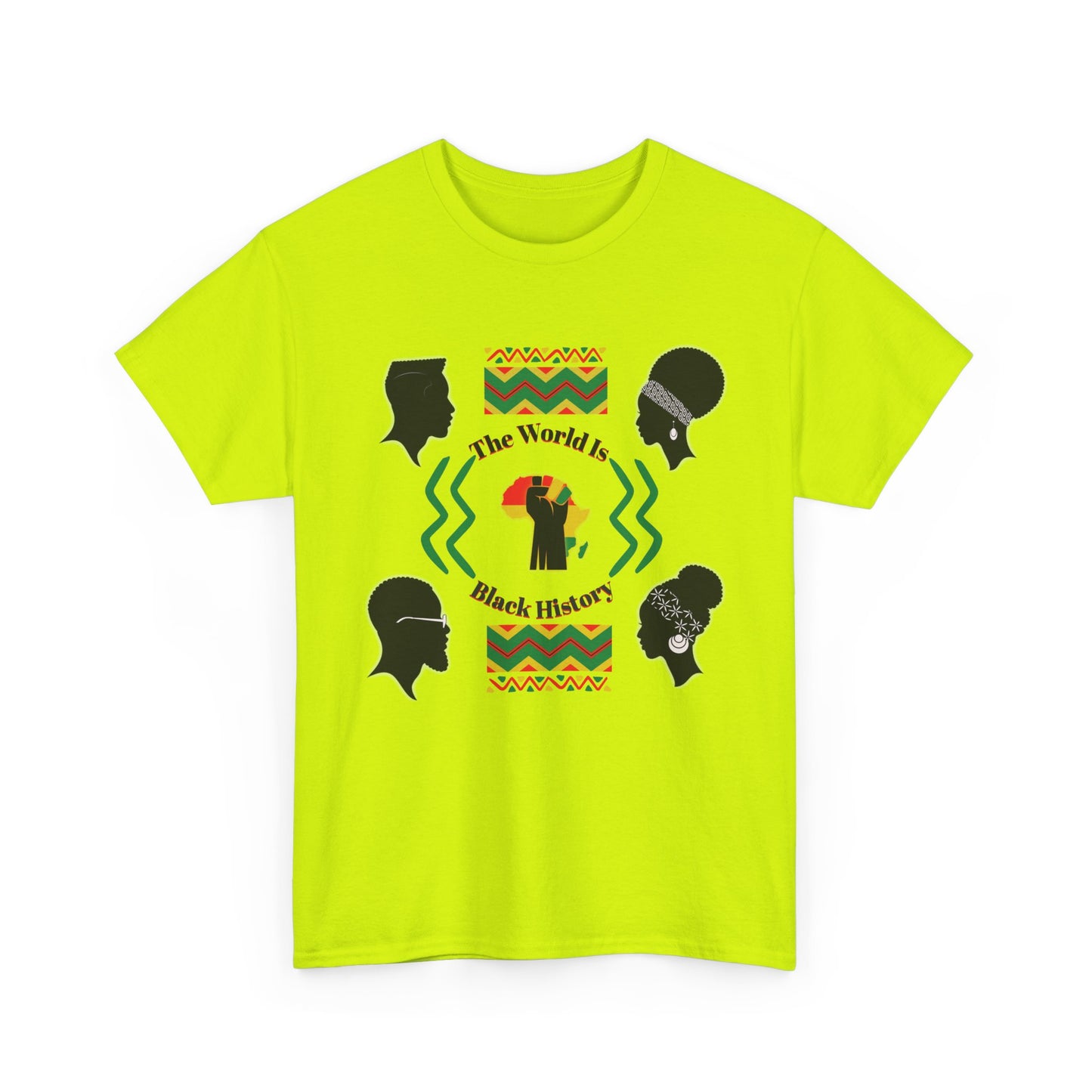 Unisex Heavy Cotton Tee - 'The World Is Black History' - Celebrate Culture & Heritage