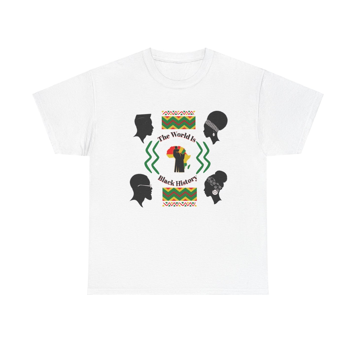 Unisex Heavy Cotton Tee - 'The World Is Black History' - Celebrate Culture & Heritage