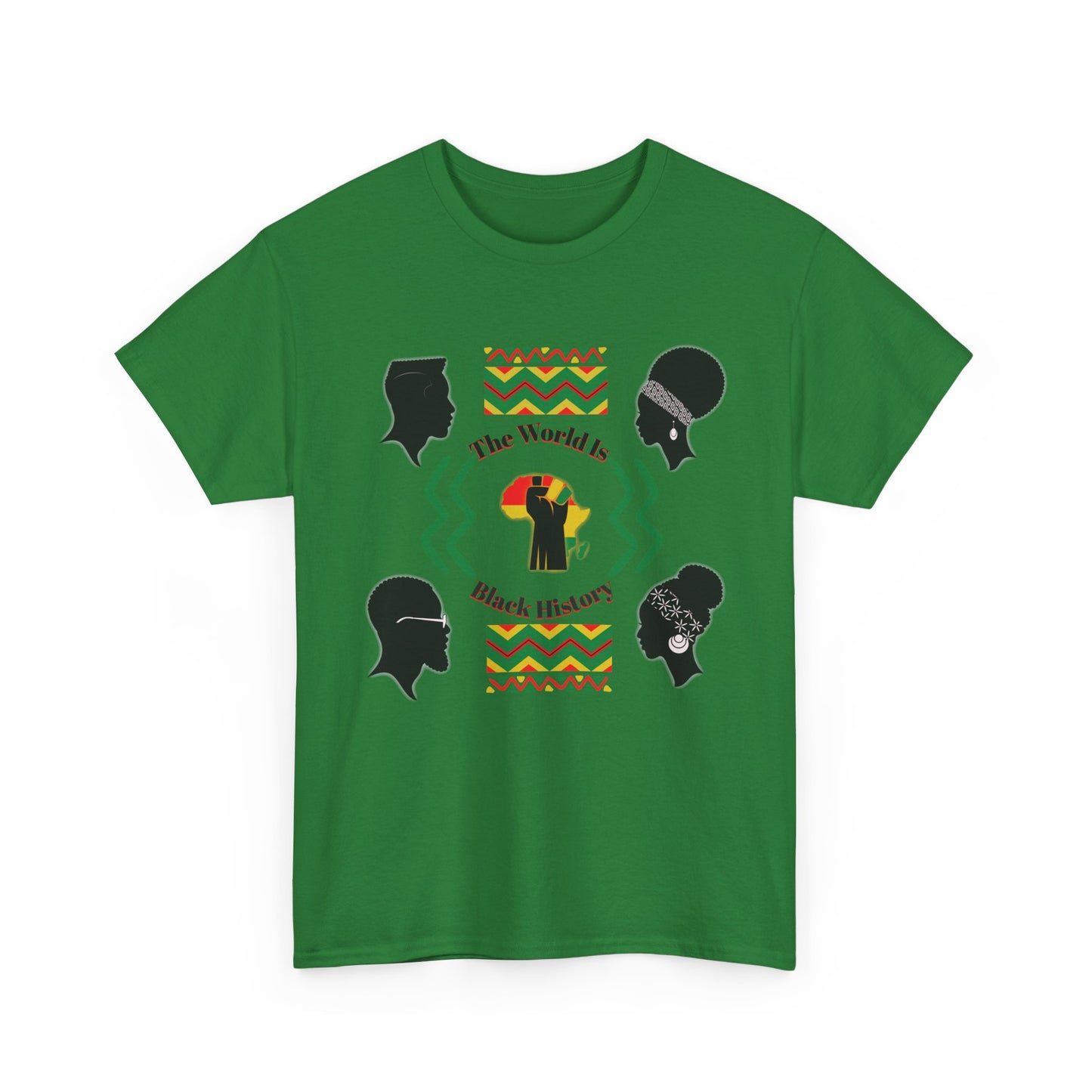 Unisex Heavy Cotton Tee - 'The World Is Black History' - Celebrate Culture & Heritage