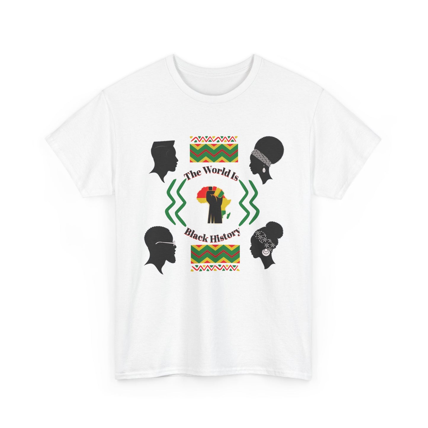 Unisex Heavy Cotton Tee - 'The World Is Black History' - Celebrate Culture & Heritage