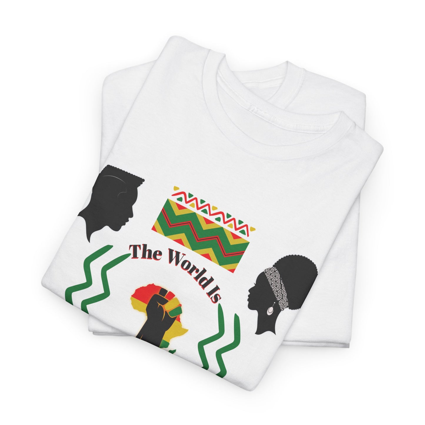 Unisex Heavy Cotton Tee - 'The World Is Black History' - Celebrate Culture & Heritage
