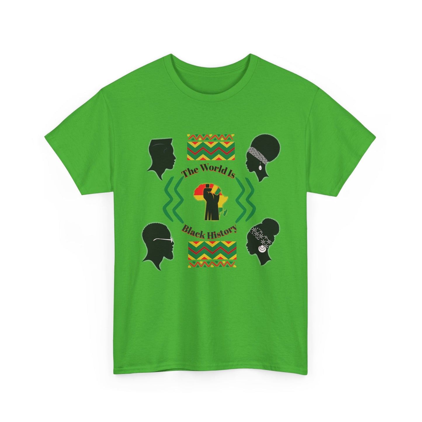 Unisex Heavy Cotton Tee - 'The World Is Black History' - Celebrate Culture & Heritage
