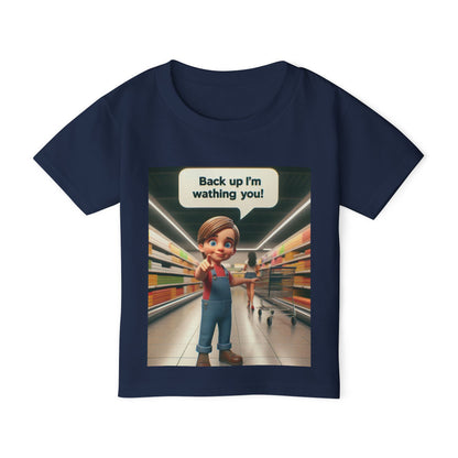 Toddler T-Shirt - Cute Cartoon 'Back Up I'm Watching You' Design