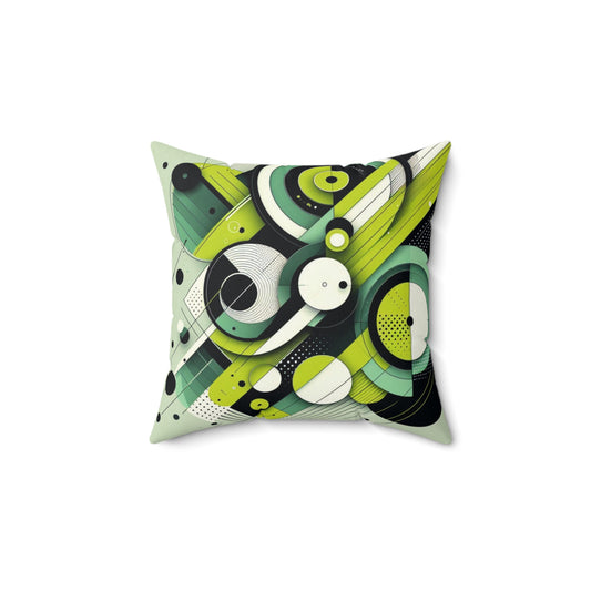 Modern Geometric Throw Pillow | Abstract Green Design for Home Decor