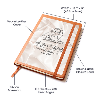 Vegan Leather Journal "A Year In Words"